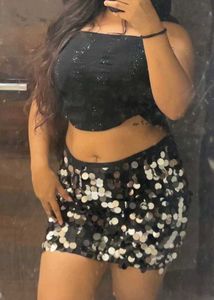 BLACK SEQUINS SKIRT