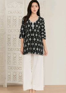 Elegant Black & White Kurta