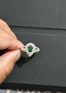 green pearl silver ring💍