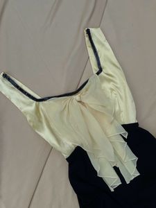 Korean Ruched BOW Dress