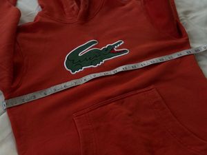 Lacoste Red Big Crocodile Logo Hoodie