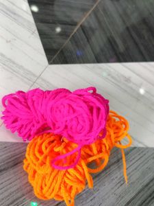 Hot Pink and Orange Yarn Bundle