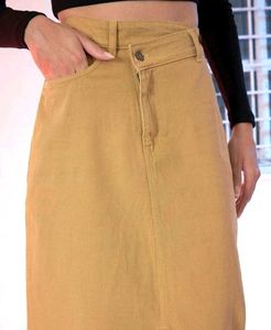 Sassafras Solid Women Wrap Around Beige Skirt