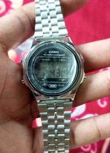 Casio Digital Orignal Silver Vintage Round Dial