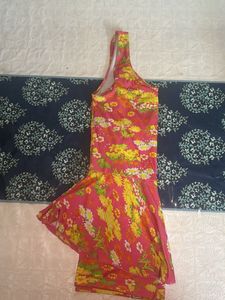 Girls Pink Floral Swimsuit