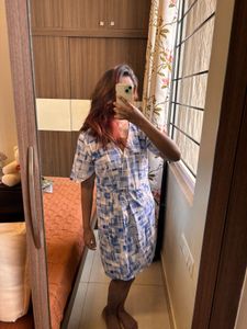 Blue Mosaic Korean Dress