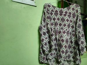 White Printed Top