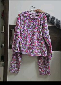 Cute Strawberry Print Velvet Pajama Set