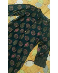 Green Printed Straight Kurta