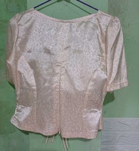 Vintage Pink Floral Tie-Front Blouse