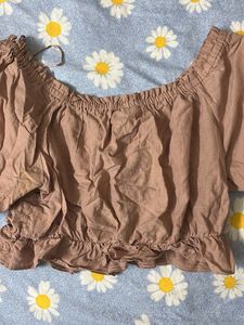 Off-Shoulder Eyelet Top