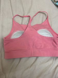 Pink sports bra
