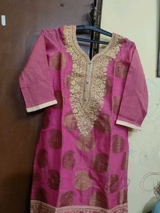Pink &amp; Gold Kurta salwar set