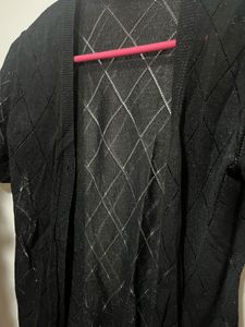 Black Patterned Cardigan