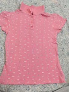 Pink Patterned Polo Shirt