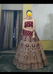Maroon Embroidered Lehenga Choli
