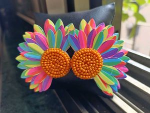 Multicolored Hand Made Beaded Earnings