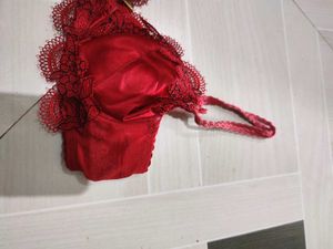 Elegant Red Lace Bra