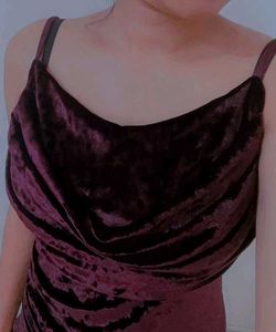 Velvet Slit Maxi Dress