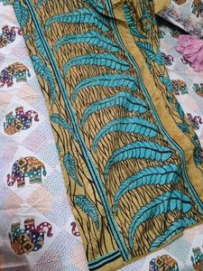 Gold And Blue Saree