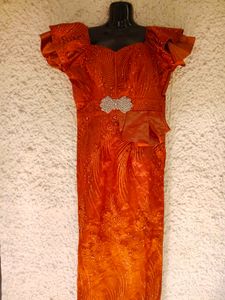 Rust couture Gown