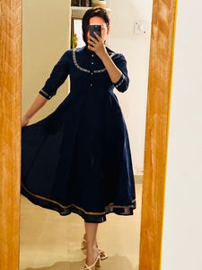 Sangria Blue Anarkali Kurta