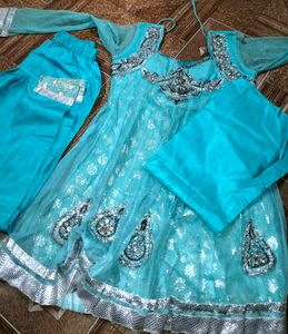 Kids Triple Layered Anarkali Dupatta & Pant