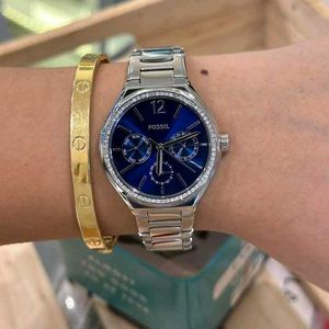Fossil Women’s Watch | Silver Strap, Blue Dail