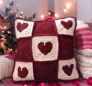 Heart Crochet Throw Pillow