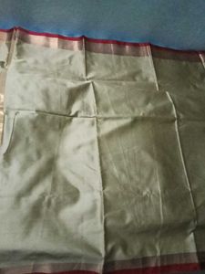 Brand New CottonSilk Saree with Golden SmallLaceBo