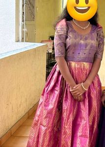 Purple &amp; Gold Anarkali Dress