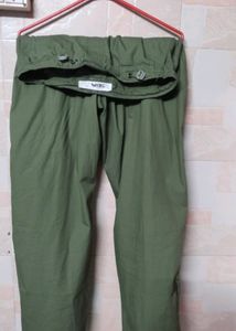 Dark Olive Green Parachute Pants