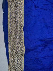 Blue Ethnic Skirt with Gold Trim