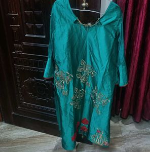 Silk Green Kurti