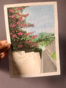 Hilltop bougainvillea Painting ✨