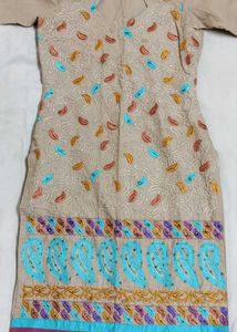 Embroidered Kurta With Dupatta