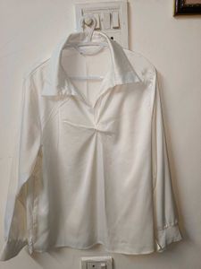Off-white Satin Top