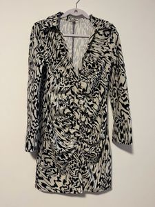 White draped shirt dress
