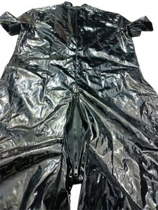 Faux Leather Edgy Black Romper Size XL