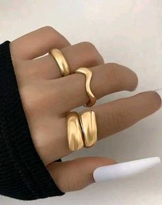 Gold Statement Rings (Set of 5)