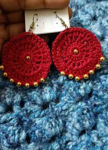 Red Crochet Earrings