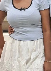 Cute Baby Blue Ringer Tee