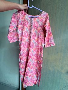 Pink Printed Kurta Set