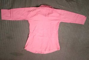 Pink Lace-Up Detail Shirt