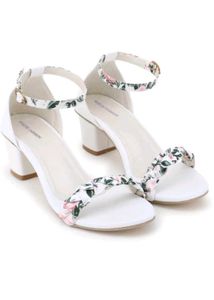 Floral White Heels