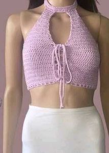 Crochet Halter Pink or Blue Top