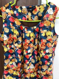 Floral Top with Cutout