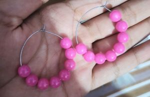 Combo Of 10 Different Colour Acrylic Beads Hoops.