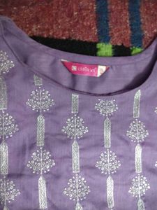 Purple Embroidered Kurta Set
