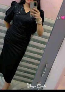 Bodycon Black Dress Party Wear Glam Look